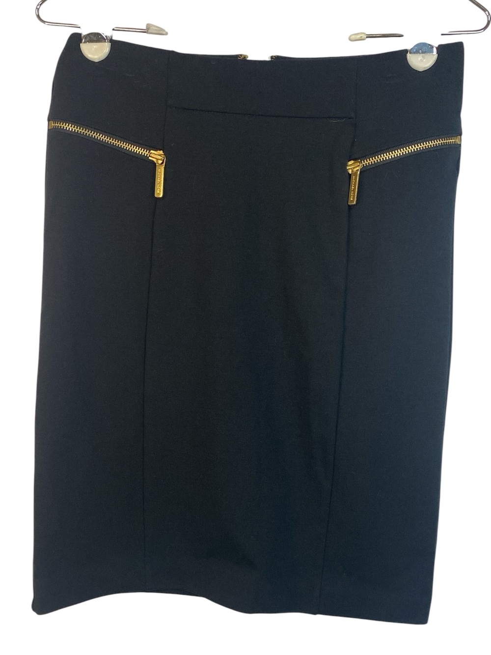 Michael Kors Black Pencil Skirt with Gold Zipper Detail Women’s Size 4